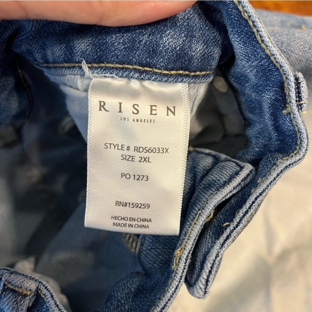 Risen jeans high waisted acid washed denim shorts size 2XL - Picture 3 of 7